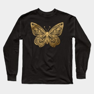 Gold Butterfly Long Sleeve T-Shirt